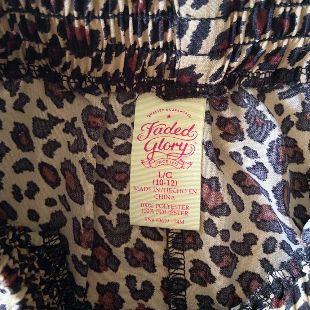 Girls Cheetah Print Pull On Shorts Size L(10/12) - Picture 4 of 10